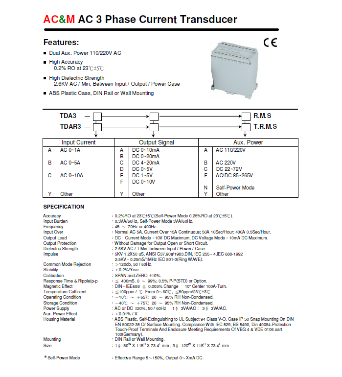 AC & M TS系列变送器/ 转换器