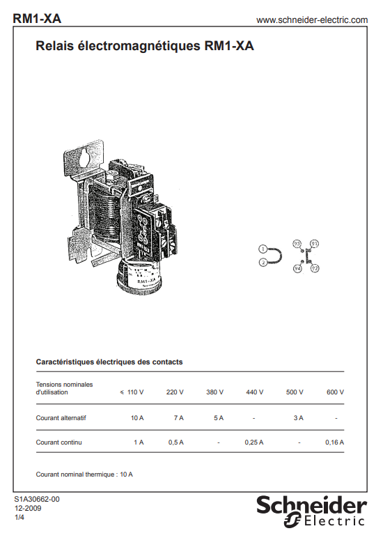 Schneider Electric TeSys RM1XA -RM1-XA Single pole magnetic over current relays