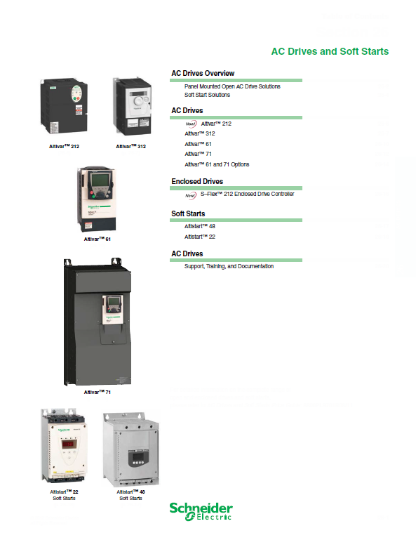 SQUARE D by Schneider Electric施耐德电气-交流驱动/变频器和软启动AC Drives and Soft Starts